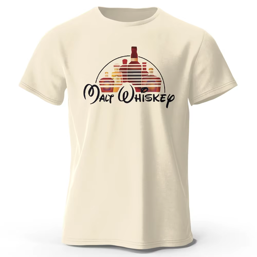 T-Shirt imprimé whisky malte pour hommes et femmes, 100% coton, surdimensionné, graphique drôle, hau