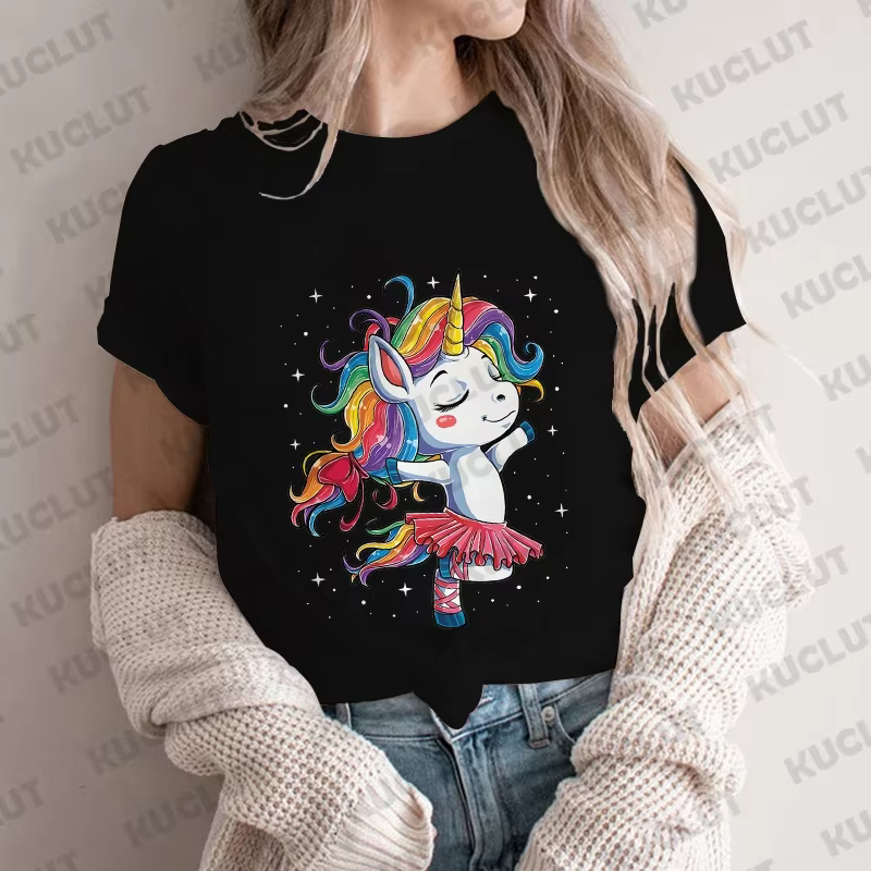 Licorne Ballet t-shirt femmes danse concepteur haut animé fille graphique t-shirts femmes vêtements 