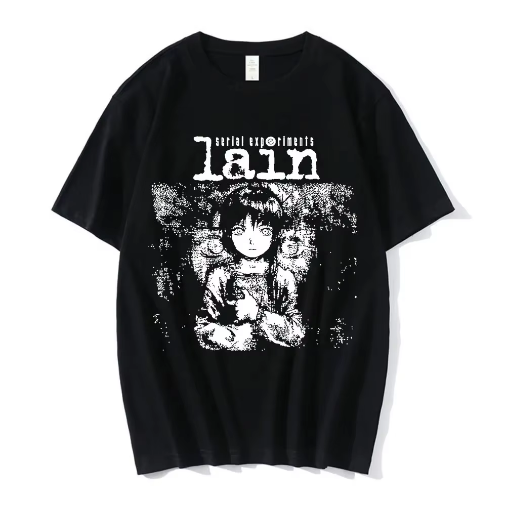 Anime expériences en série Lain T-Shirt hommes femmes graphique t-shirts unisexe Iwakura Manga fille