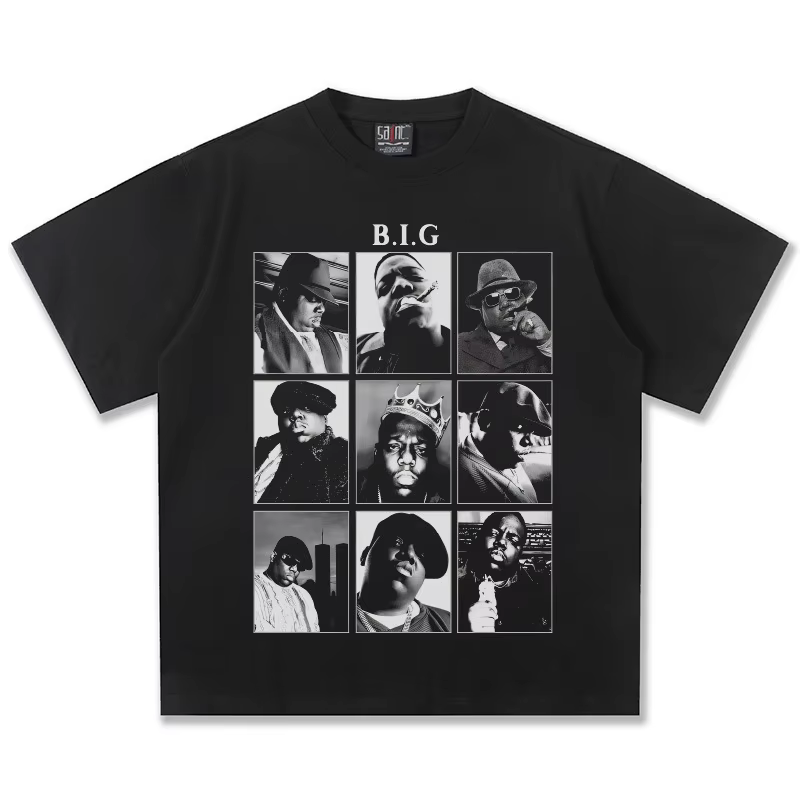 The Notorious B.I.G. T-shirt graphique surdimensionné unisexe Hip Hop Rapper décontracté en coton à 