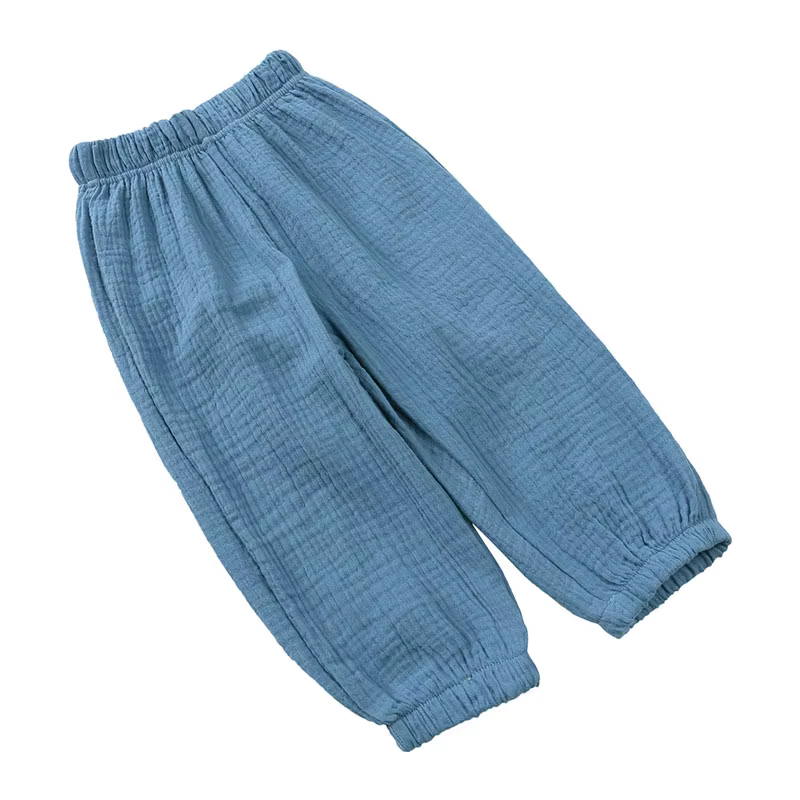 Pantalon en Lin Solide à Taille artificiel astique pour Enfant, Vêtement d'Été pour Garçon et Fille 