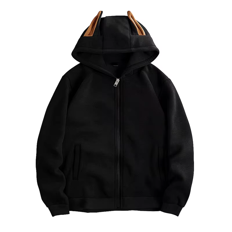 Sweat à capuche brillant pour hommes, fermeture éclair, Hip-Hop, oreille de chien, Design Cool, vest