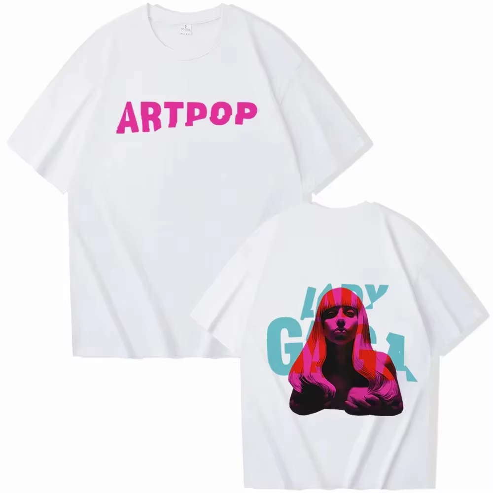 Lady Gaga la renommée T-shirt homme femmes Harajuku col rond été chemise décontractée