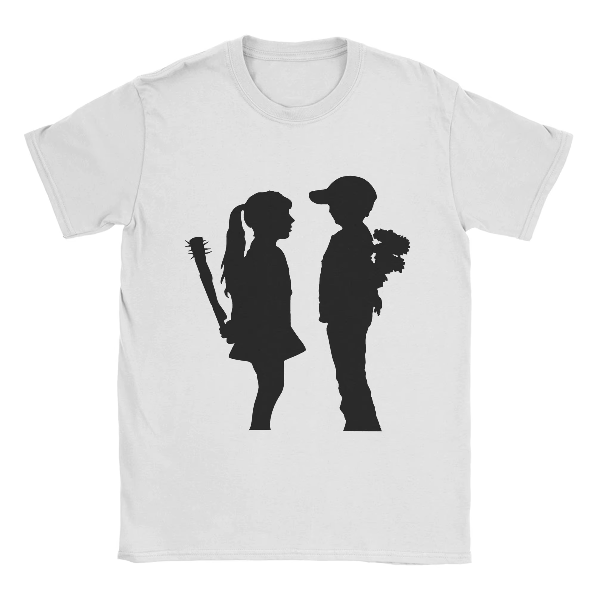 Banksy : Garçon rencontre fille ! T-shirt pour homme en coton pur, humoristique, col rond, manches c