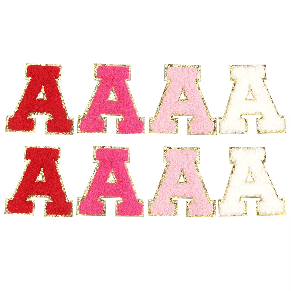 8 pièces lettres de Patch brodées pour vêtements Alphabet lettre collante vêtements sacs veste fer s