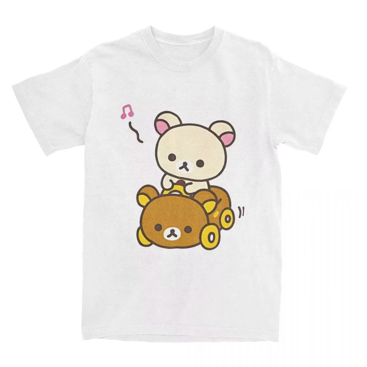 Voiture Drive Rilakkuma T-Shirt pour hommes femmes Hipster coton T-Shirt col rond manches courtes T-