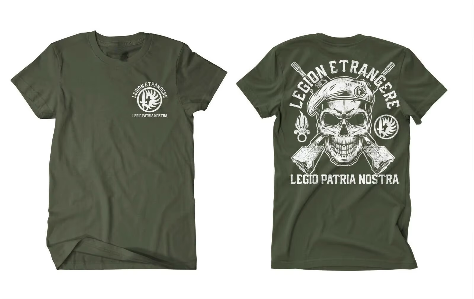 Legio Patria Nostra légion Etrangere crâne hommes T-Shirt légion étrangère française chemise à manch