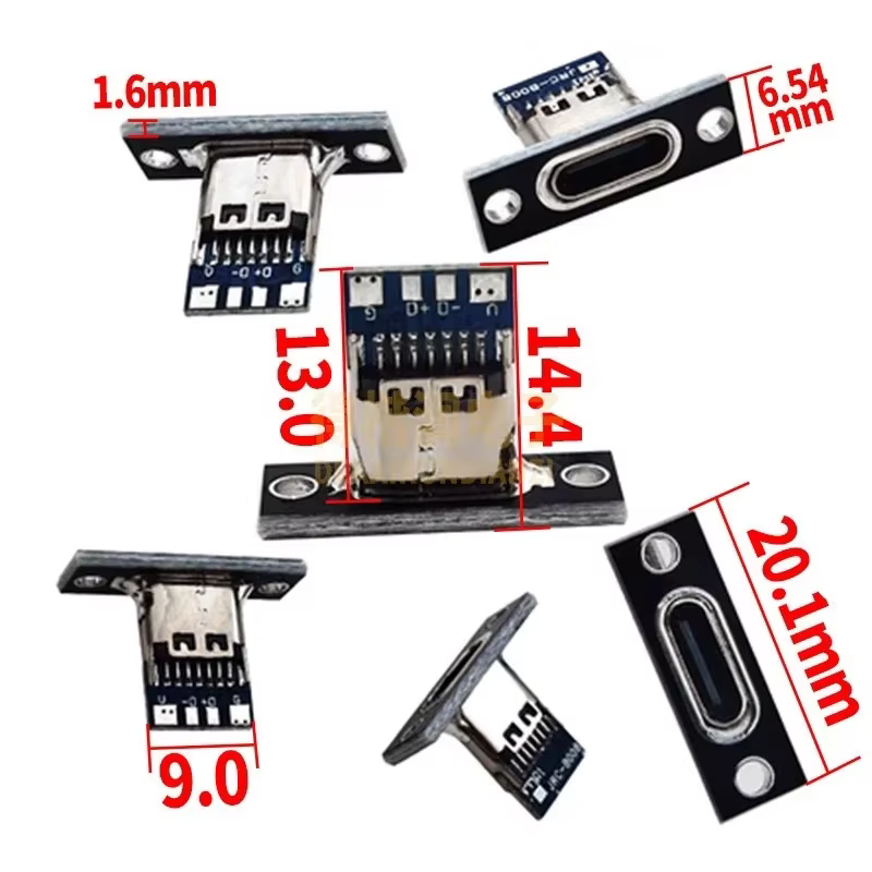 5/20 pièces prise USB 3.1 type-c 2 broches 4 broches connecteur femelle Jack Port de chargement de d