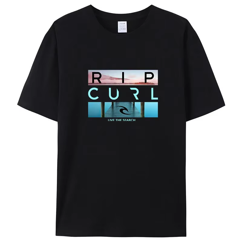 Vente Rip Live the Search beauté Curl Logo hommes T-Shirt été qualité incroyable 100% coton haut bla