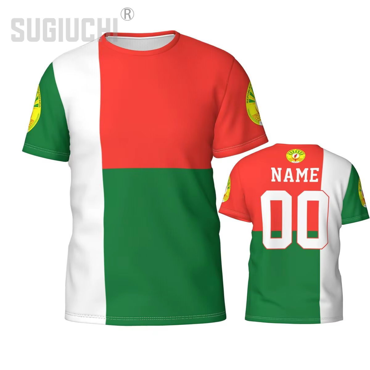 Nom personnalisé numéro drapeau de Madagascar emblème 3D T-shirts pour hommes femmes T-shirts équipe