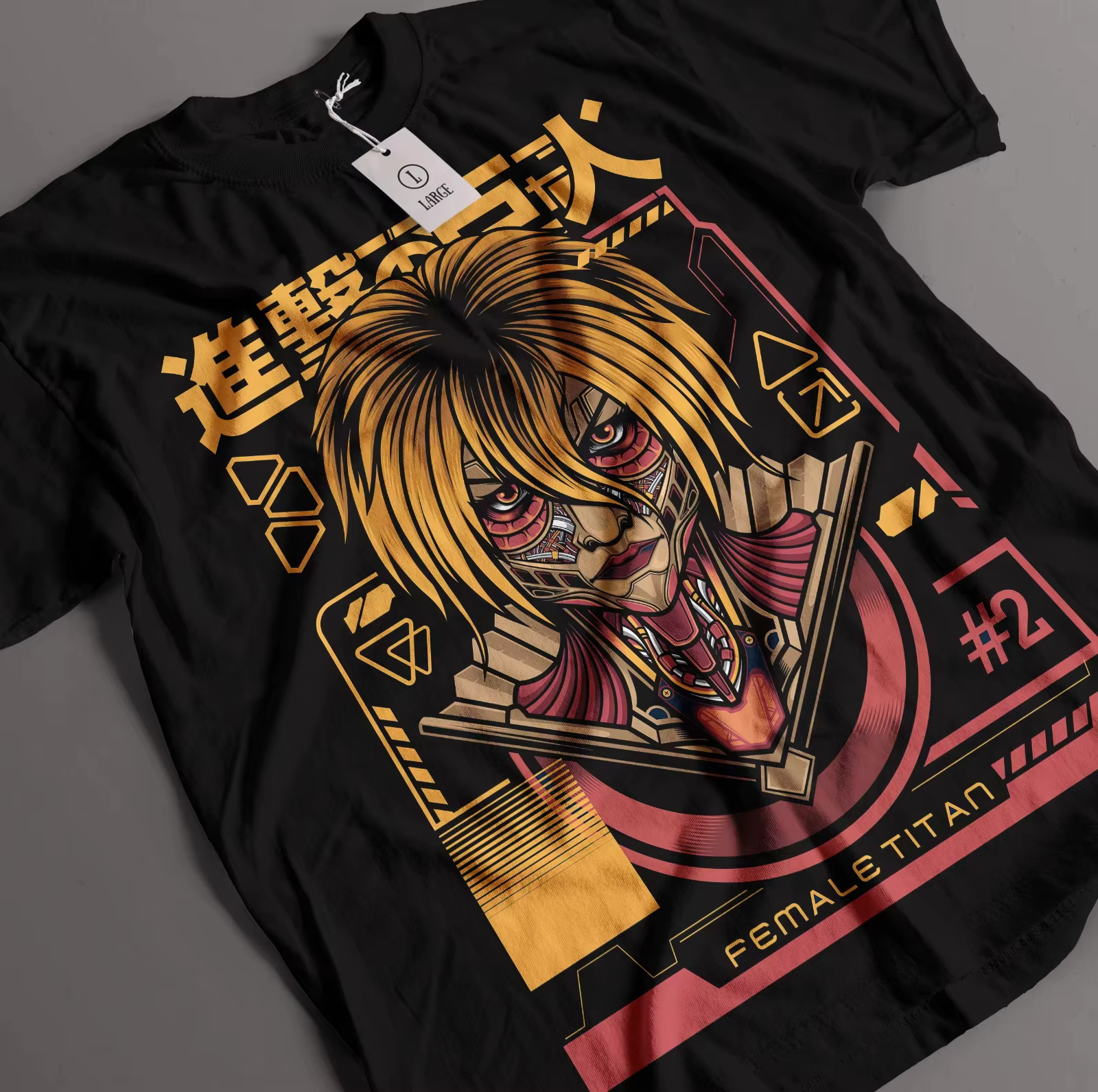 T-shirt imprimé Attack on Titan Annie Leonhart Anime Female Titan pour hommes et femmes, T-shirt de 