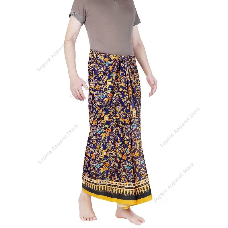 Jupe Sarong Batik pour jupe tube portefeuille de plage robe de couverture Lungi pour hommes femmes