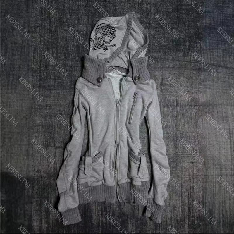 Femmes Cardigan Sweat À Capuche Veste Des Années 2000 Esthétique Harajuku Chaude Fille Mode Américai