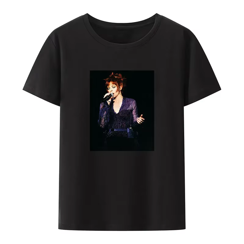 Chanteur français actrice Mylene fermier Tour essentiel Modal t-shirt hommes femmes été à manches co