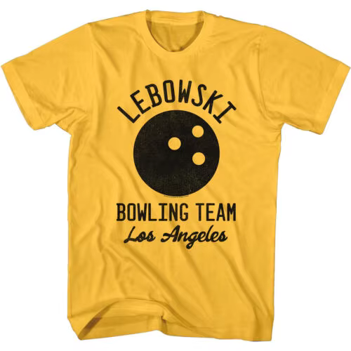 Big Lebowski Bowling Team T-Shirt homme chemise de film Los Angeles Bowler comédie
