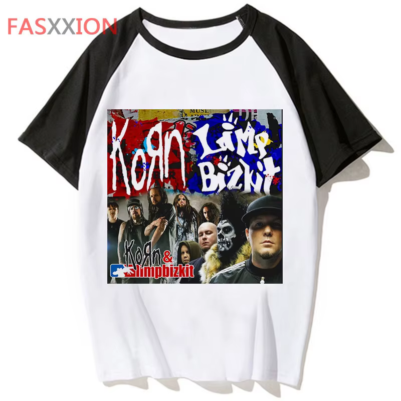 Korn t-shirt hommes japonais harajuku Y2K t-shirt mâle graphique streetwear bande dessinée vêtements