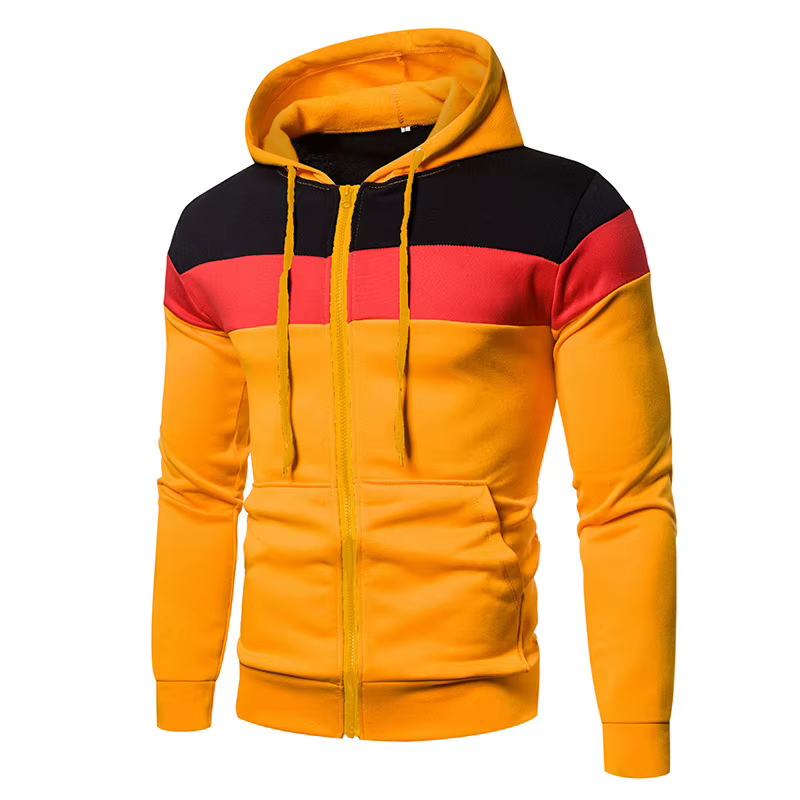 Sweat à capuche pour hommes noir blanc armée vert rouge à capuche couleur bloc polaire Cool décontra