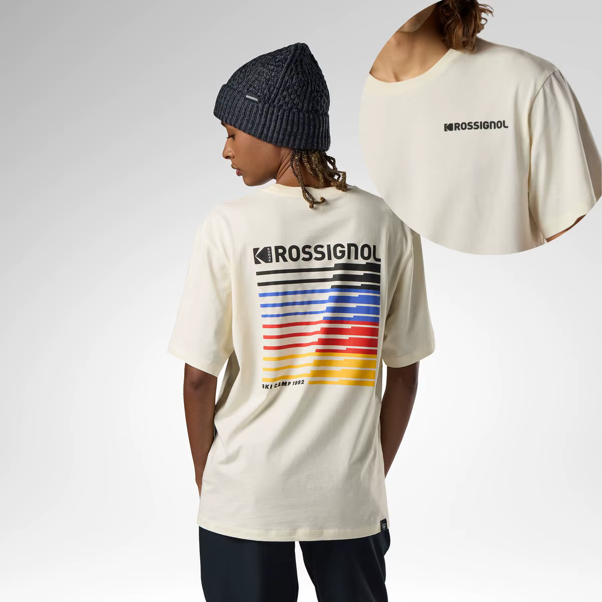 T-shirt unisexe 100 % coton avec motifs des marques Kodak & Rossignol, nouvelle collection été 2026,