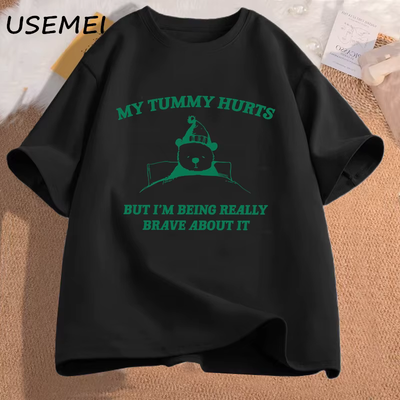 Ma ventre déchaut mais je suis vraiment courageux sur lui t-shirts graphiques femmes hommes drôle co