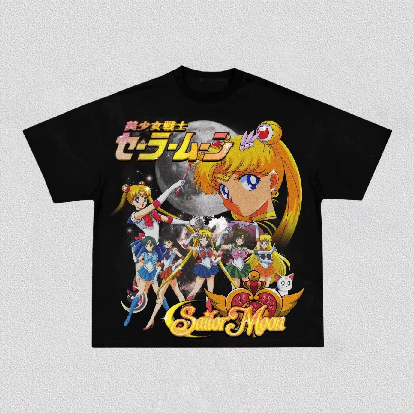 T-shirt imprimé Sailor Moon Anime pour homme et femme, nouvelle collection été 2026, coton de haute 