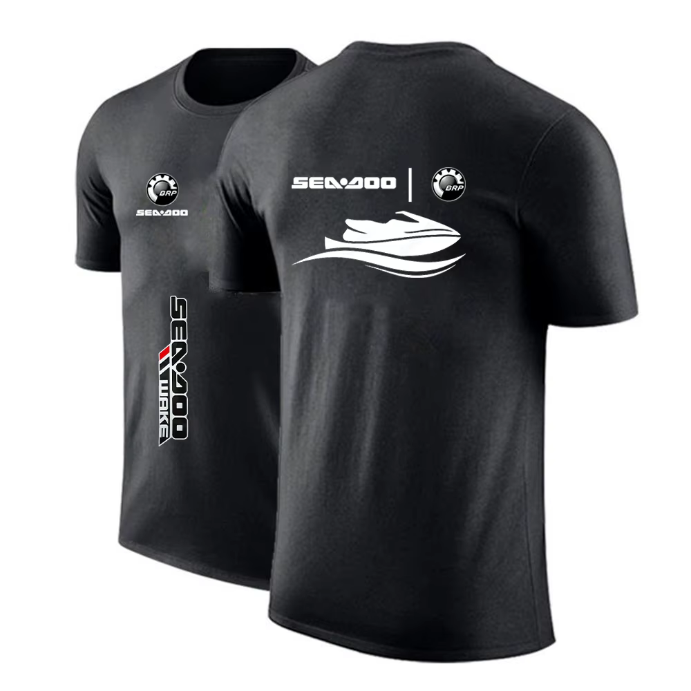 Sea Doo Seadoo Moto T-shirt à manches courtes pour hommes, séchage rapide, décontracté, maigre, vête