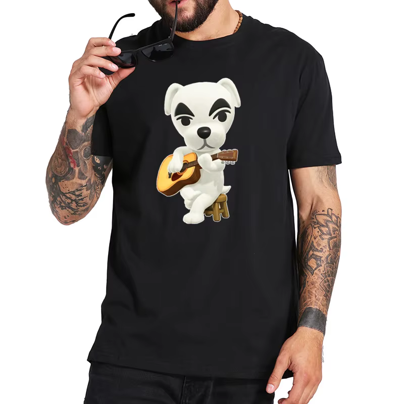 Jeu vidéo t-shirt Animal Crossing K.K. T-shirt à manches courtes, taille ue 100%, respirant, doux, c