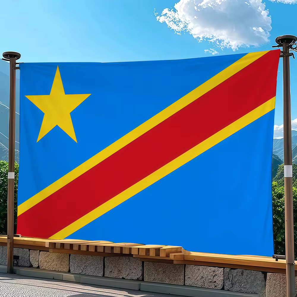 Drapeau de la République démocratique du Congo, idéal pour les fêtes, les clubs, la décoration mural