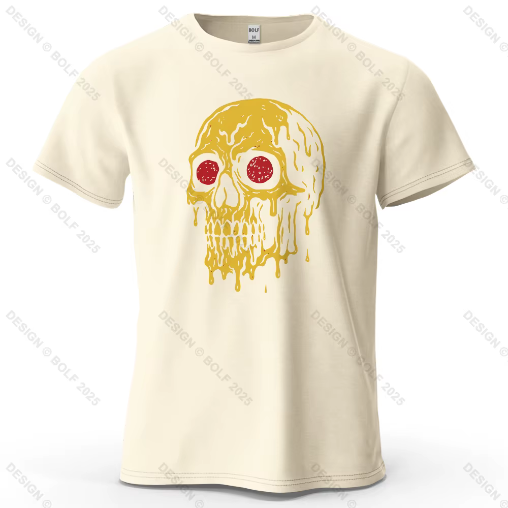 Fusion Skull Unique imprimé hommes T-Shirt 100% coton surdimensionné Edgy graphique t-shirts pour ha