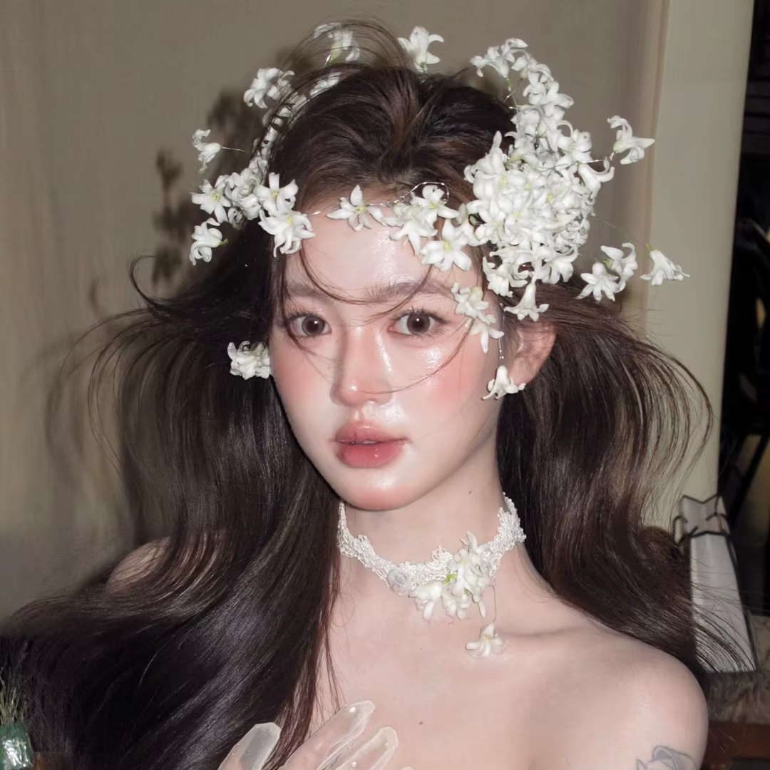 Accessoires pour cheveux de mariée à fleurs blanches, couvre-chef élégant fait à la main pour mariag