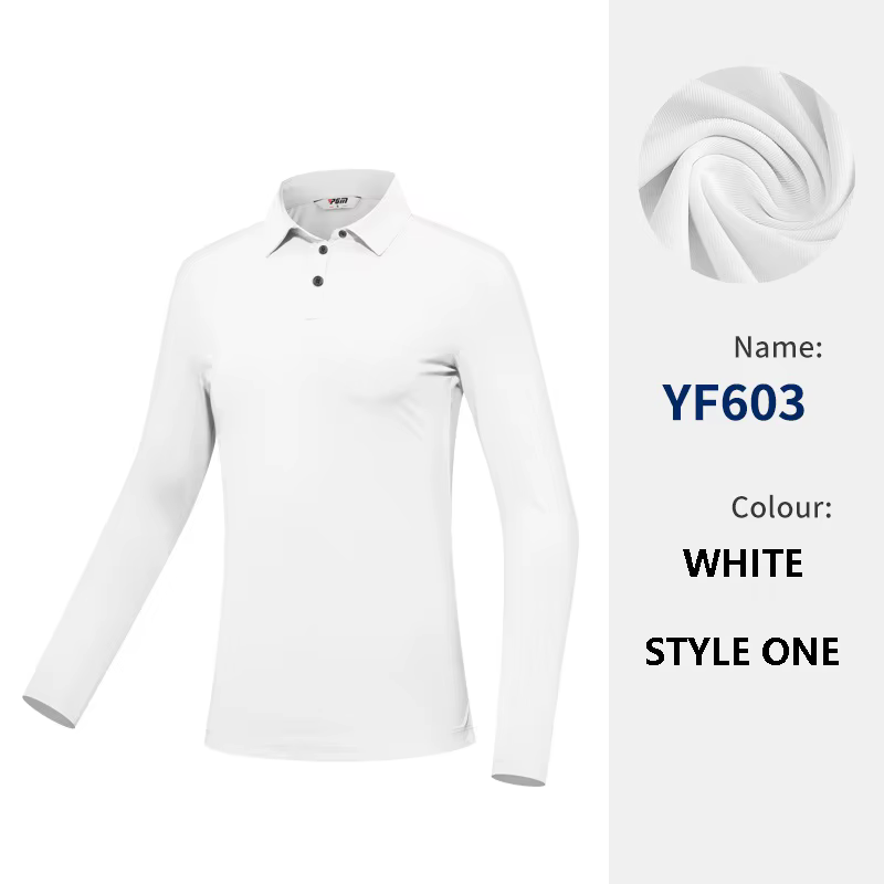 PGM femmes haute élastique Golf Polo dames respirant à manches longues T-shirt femmes séchage rapide