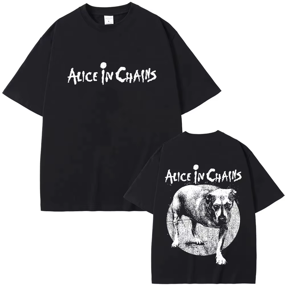 Rock Band Alice en chaînes Double face graphique T-shirts été hommes femmes décontracté haute qualit