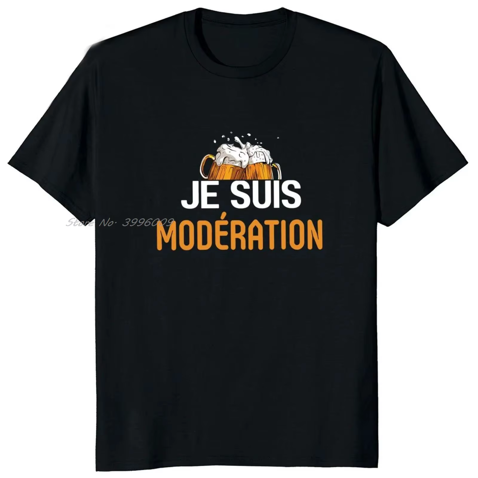 Chic bière je suis modéré T-shirt amusant humour français boire Couple cadeaux graphique T-shirt hom