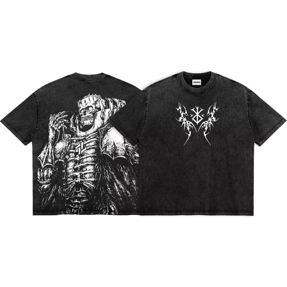 T-shirt Anime Skeleton Knight Berserk pour hommes, vêtements gothiques Y2k, T-shirt surdimensionné l