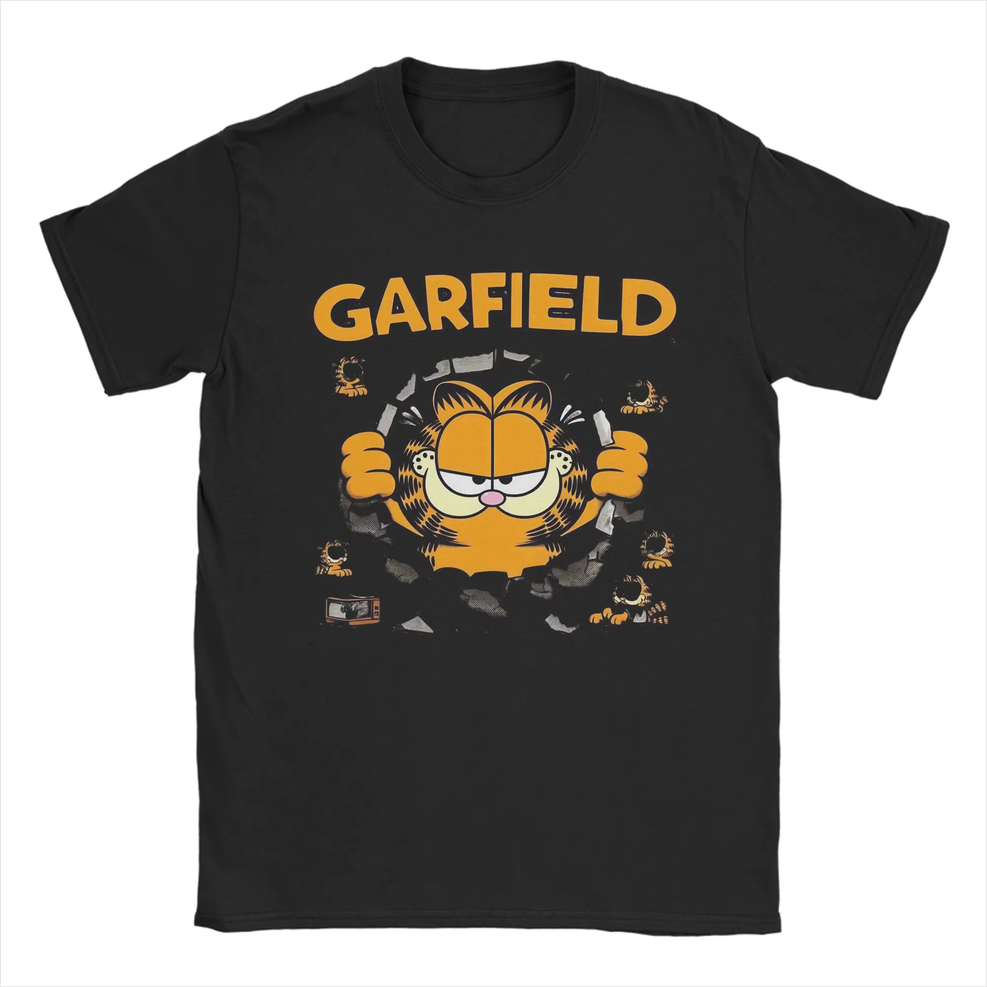Cool Cat   Garfields T-shirt pour hommes et femmes, 100% coton, Vintage, col rond, manches courtes, 