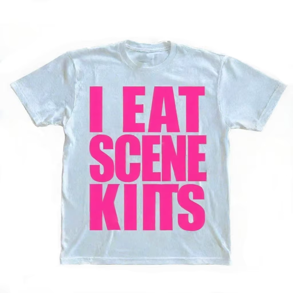 T-shirt col rond été ample coton T-shirt hip hop confortable punk lettre imprimer haut décontracté g