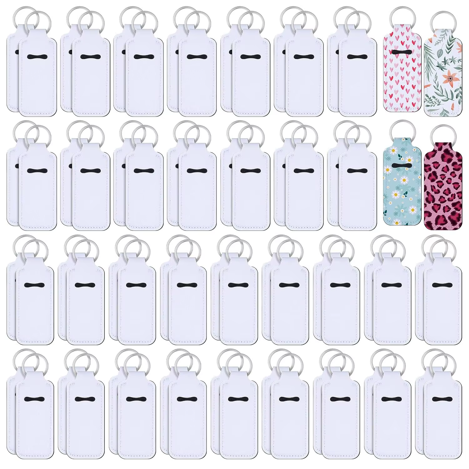 Porte-clés à sublimation, rouge à lèvres vierge, baume Jules, étuis de protection en néoprène, ornem