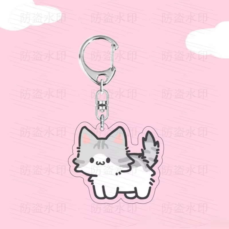 Pendentif de sac à dos en acrylique pour chaton mignon, porte-clés de dessin animé pour animaux de c