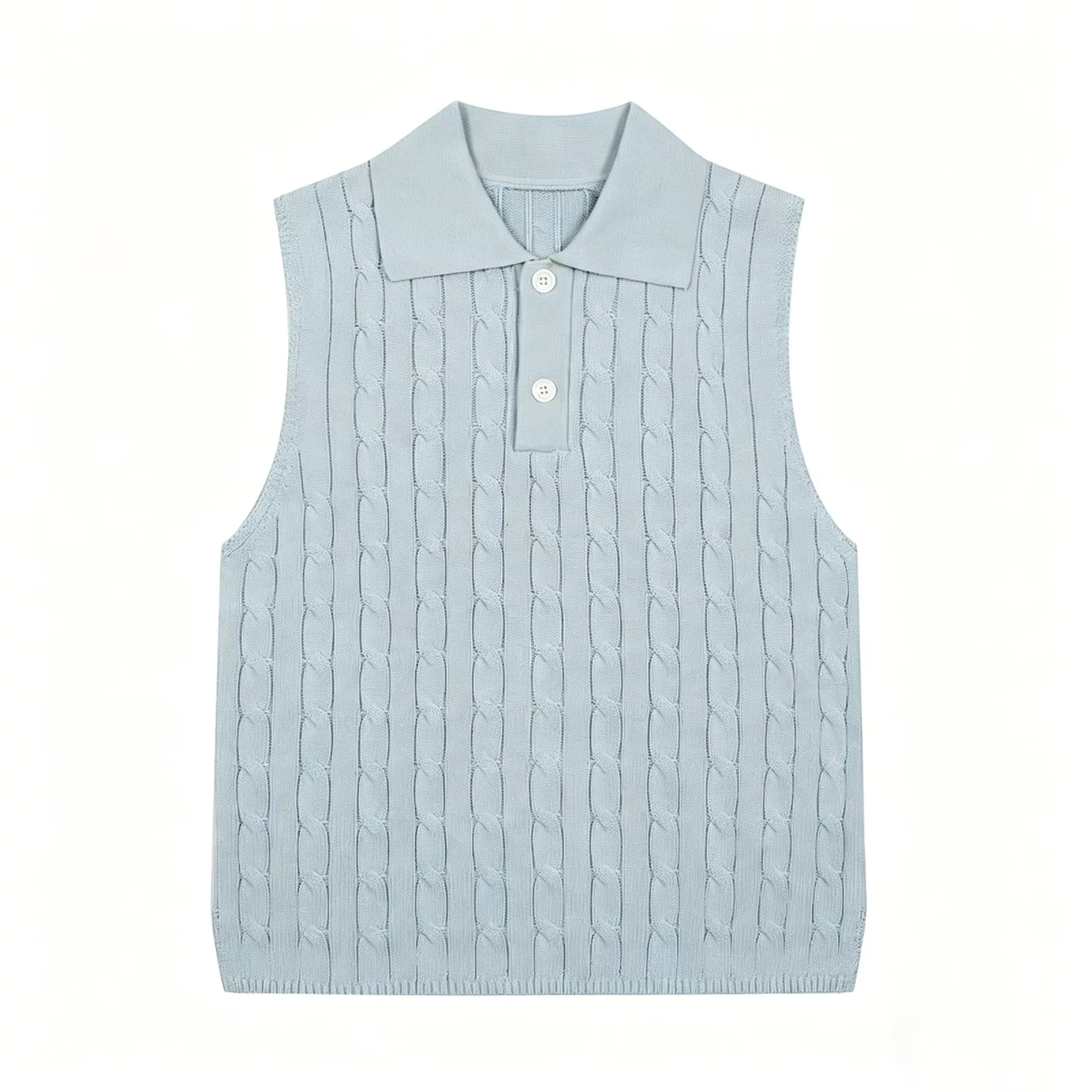 T-shirts et polos sans manches pour femmes, style old money, broderie, hauts à col montant, chemises