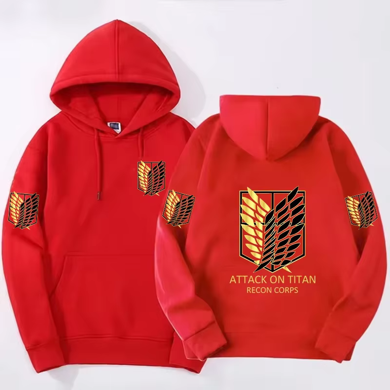 Sweat-shirt à capuche imprimé attaque sur Titan pour hommes et femmes, Harajuku, col rond, mode Stre