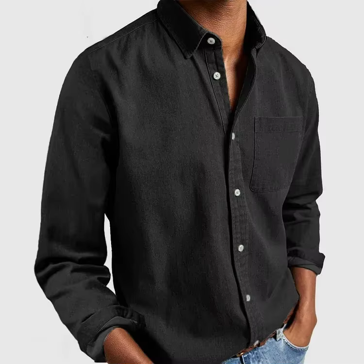 2026 mode vêtements pour hommes respirant coton à manches longues chemise ample décontractée hommes 