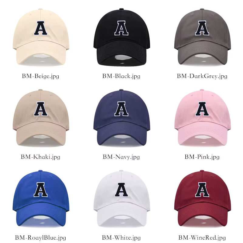 Casquette de Baseball brodée avec lettres initiales A-Z pour hommes et femmes, en coton doux, à la m