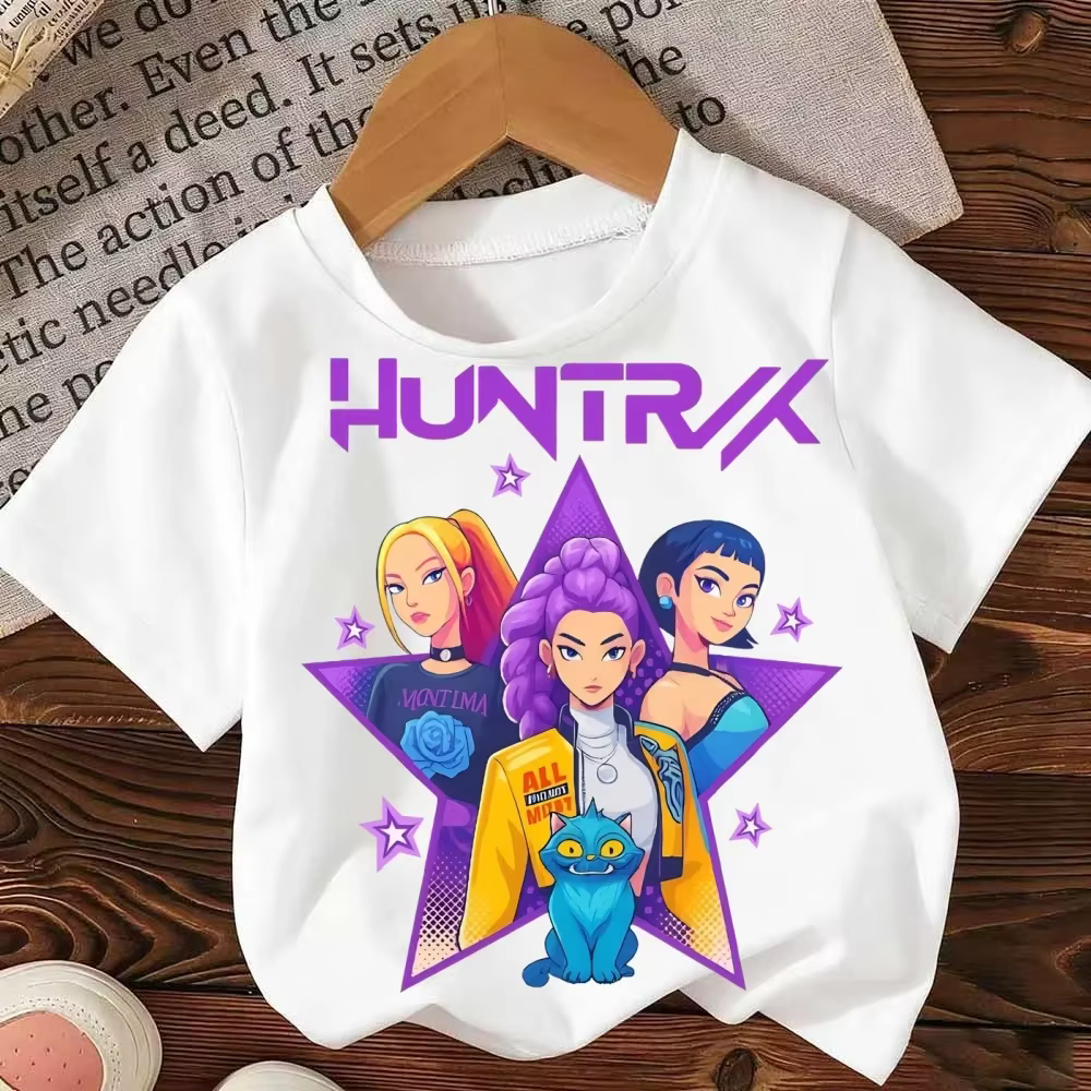 T-shirt en coton pour enfants de la série de films Hasbro KPop « Demon Hunter » - Garçons et filles 