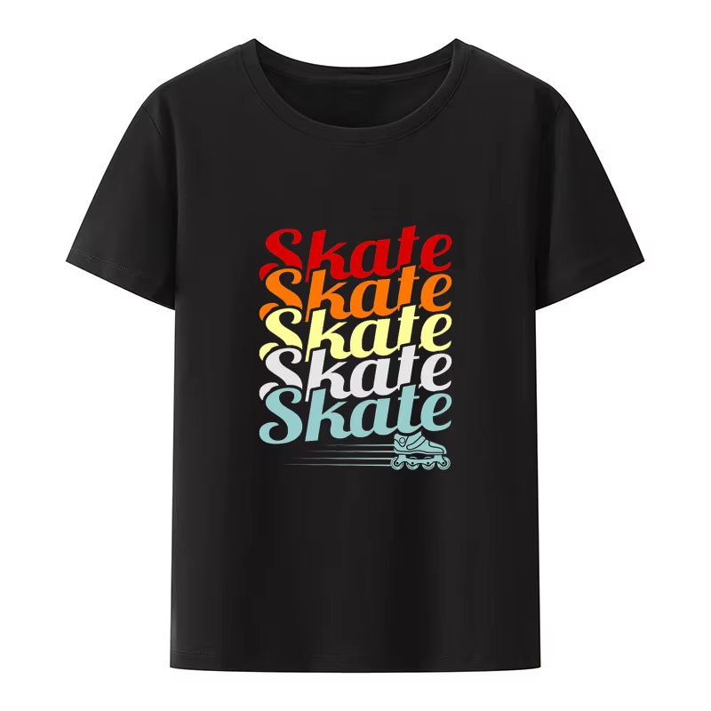 Classique Skate Sports de plein air décontracté impression t-shirt populaire nouveauté respirant cré