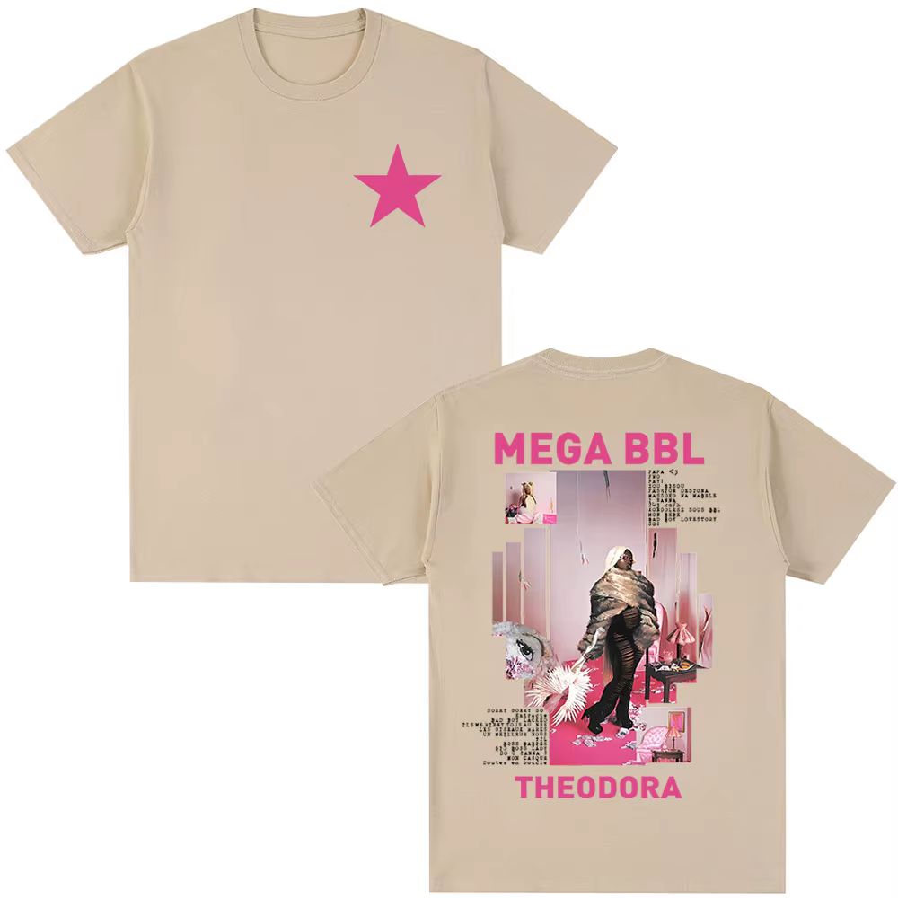 Rappeur Theodora Mega Bbl Album T-shirt hommes femmes Hip Hop mode T-shirt décontracté coton ample m