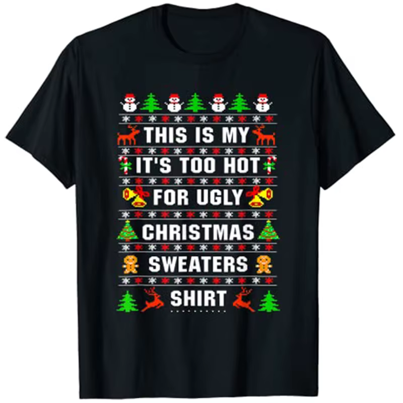 This Is My en-ly-Pull de Noël drôle, T-shirt de vacances de Noël, T-shirt graphique énonciations, vê