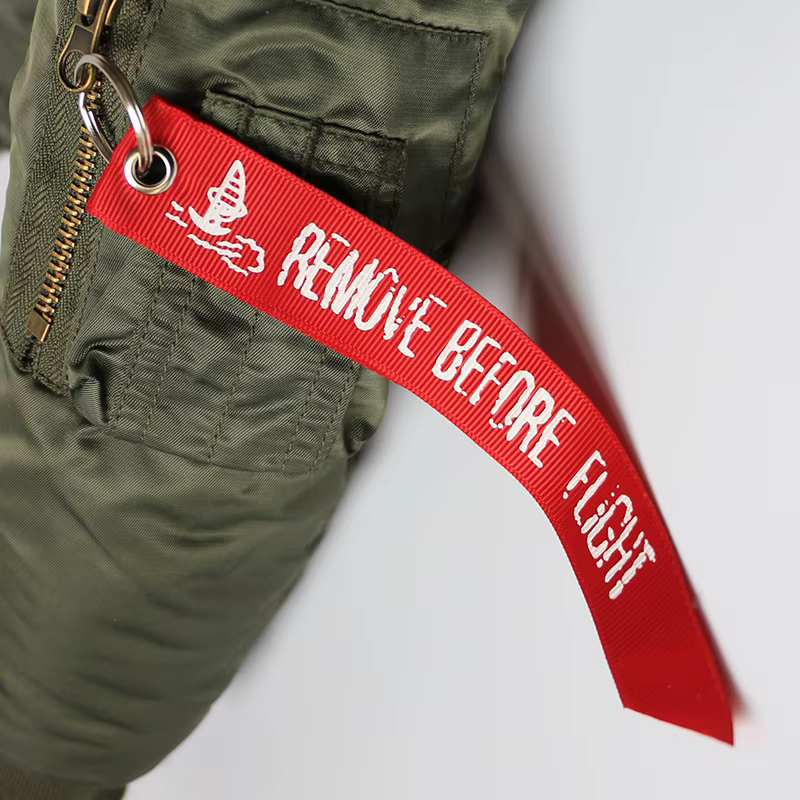 Accessoires de bras, accessoires de veste Alfa MA-1 retirés avant le vol, porte-clés ruban 1 pièce