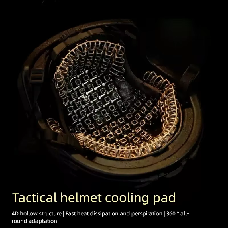 Casque tactique avec rembourrage en structure alvéolaire en polymère imprimé en 3D, coussin respiran