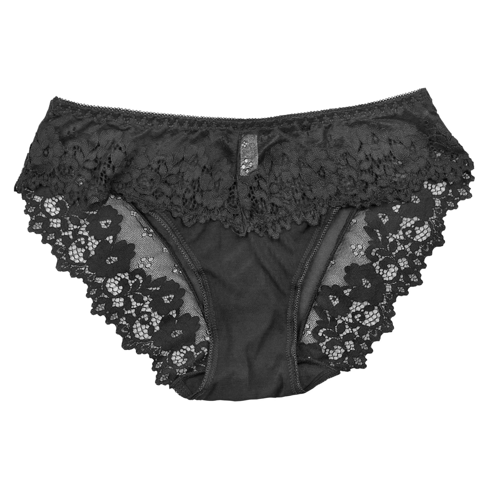 Culotte en dentelle pour femmes, lingerie sexy, sous-vêtements féminins, grande taille, maille trans