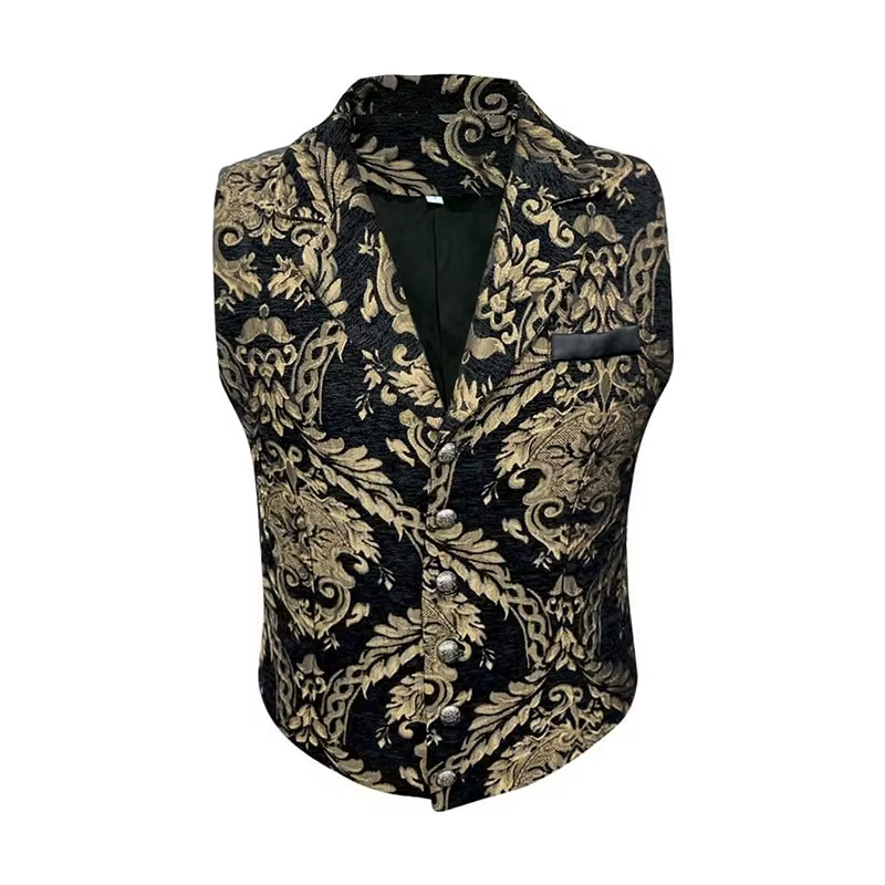 Gothique victorien imbibé de glaçure pour hommes, gilet Steampunk, corset gothique, tenue Masade Tim