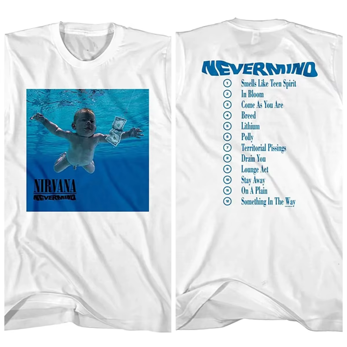 T-shirt Nirvana 2026 Nouveau Motif Grunge Rock Smiley Face en Mélange de Coton Unisexe Homme Femme C
